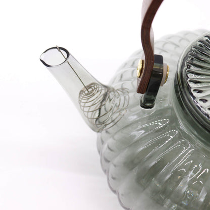 Tekanna i räfflat glas – mörkgrå, 950 ml