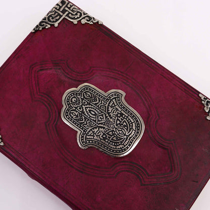 Stor läderjournal – Hamsa, rödbrun