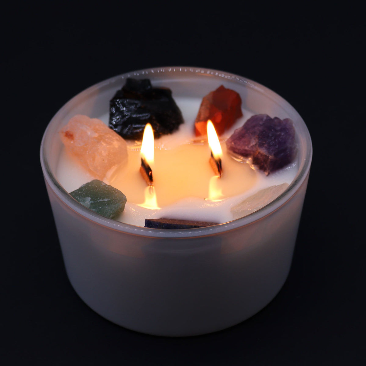 Chakraljus med kristaller – Sju chakra, sju olika chakrastenar