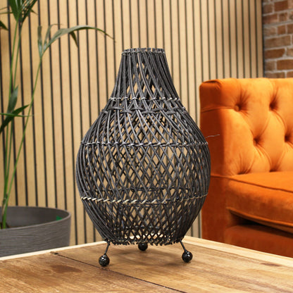 Bordslampa i rotting – svart