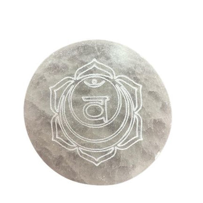 Selenitplattor – chakraset om 7, 6 cm/st