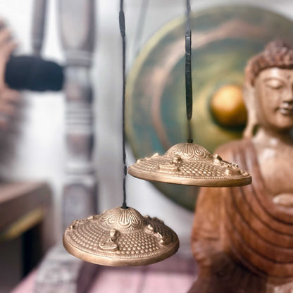 Tingsha – Fem Buddha, ca 9,5 cm