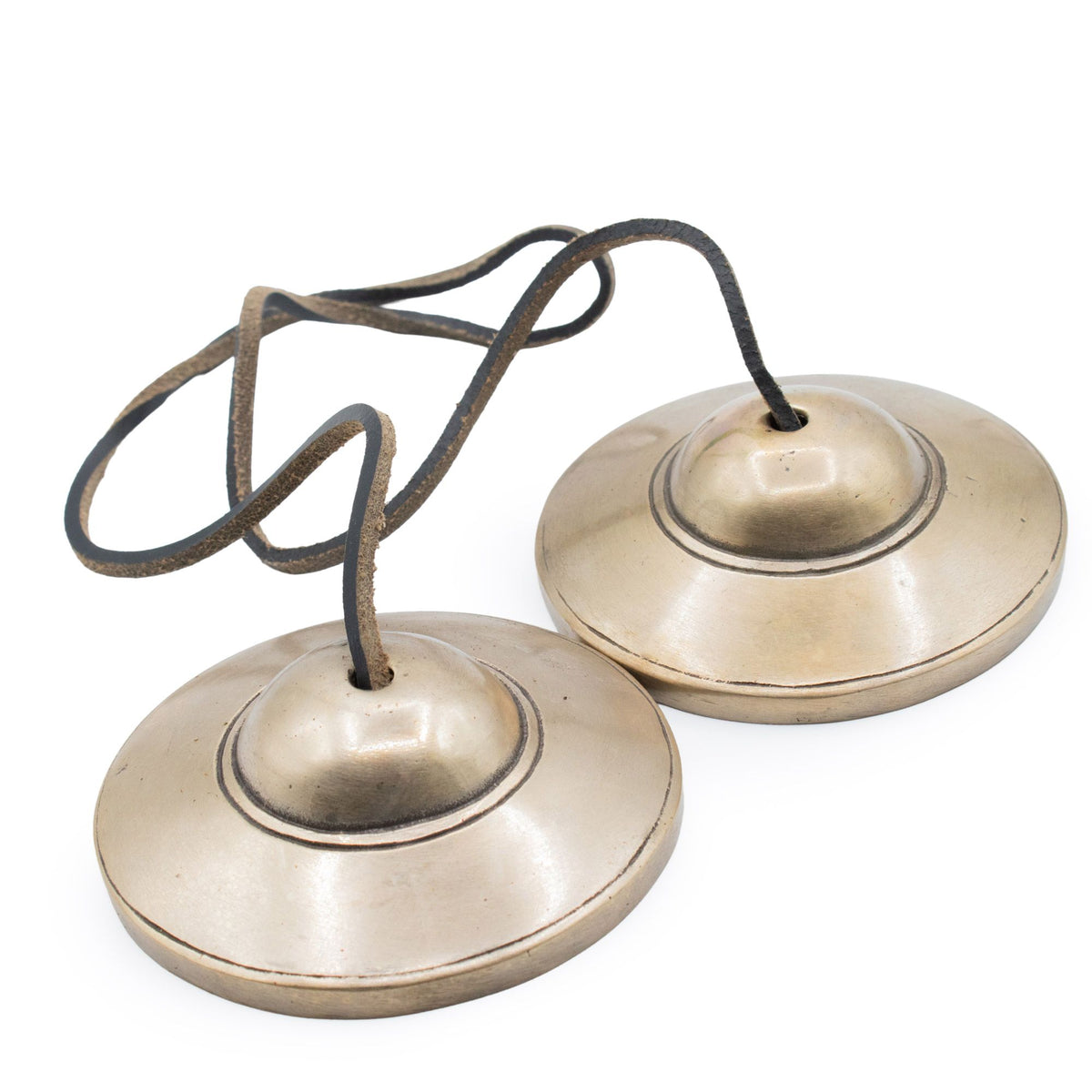 Tingsha i massiv mässing – traditionell, ca 7,5 cm / 345 g