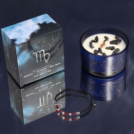 Zodiakljus med kristallarmband – Jungfrun