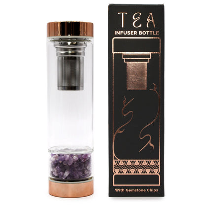 Teflaska i glas med tesil – ametist, 500 ml