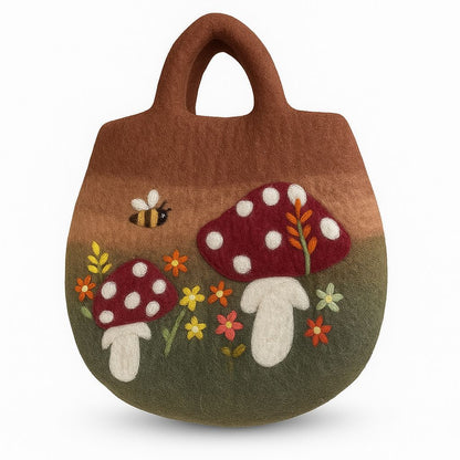 Tovad väska med svampträdgård – 35 × 27 cm
