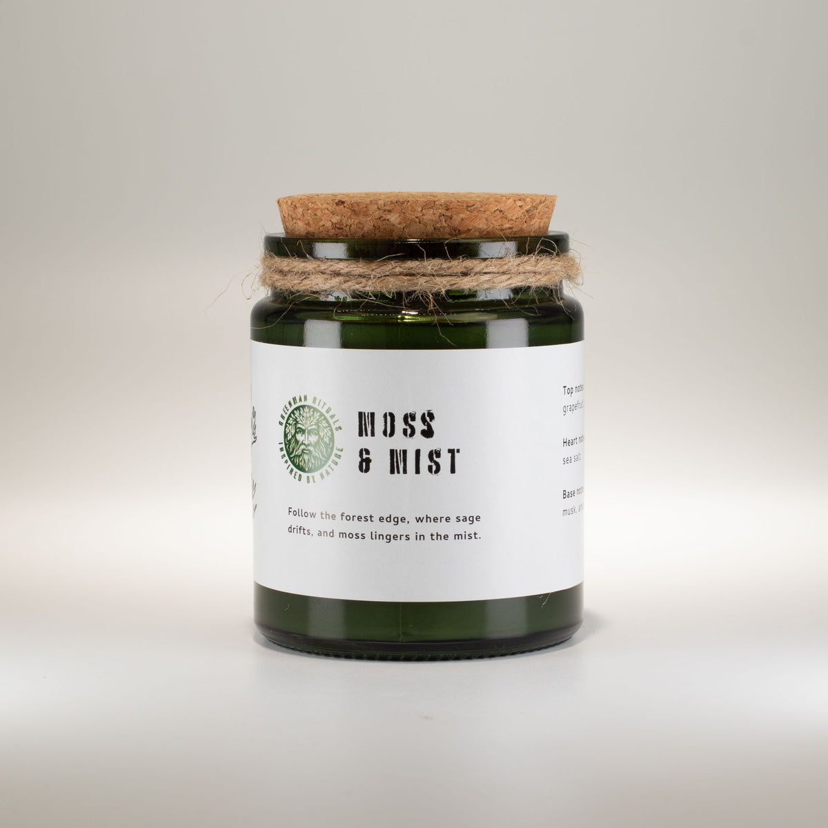 Greenman sojavaxljus med träveke – Moss & Mist