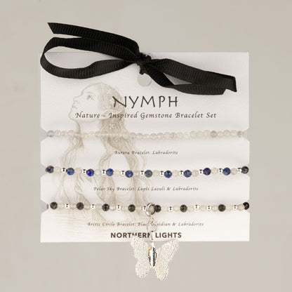 Kristallarmband-set Northern Lights – 3 elastiska armband