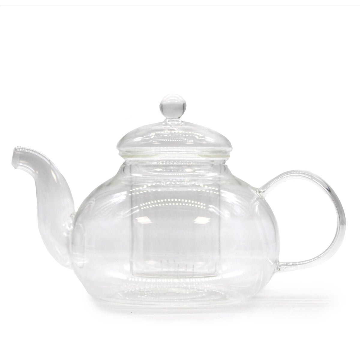 Tekanna i glas med tesil – rund, 800 ml