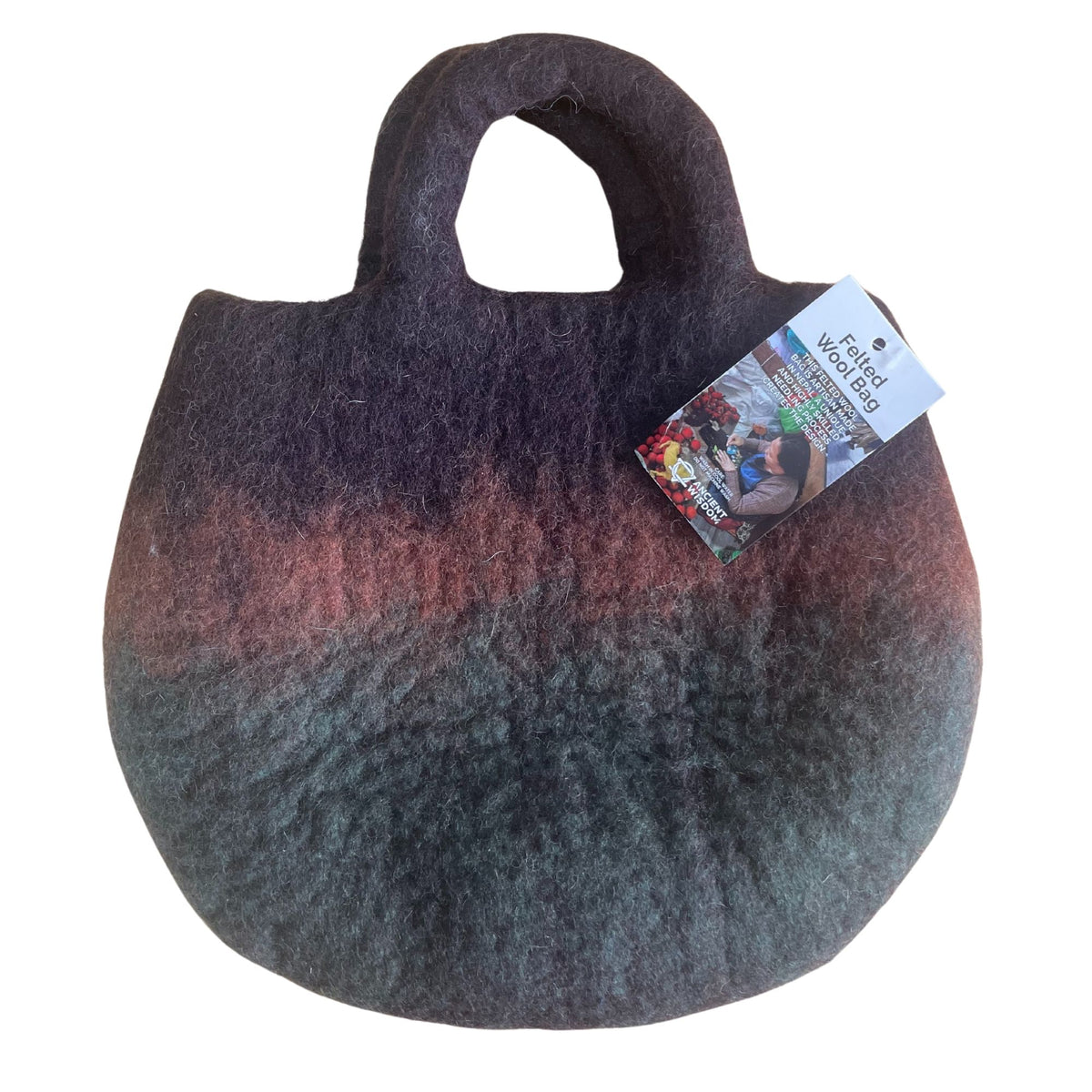 Tovad väska med sagoträdgård – 35 × 27 cm