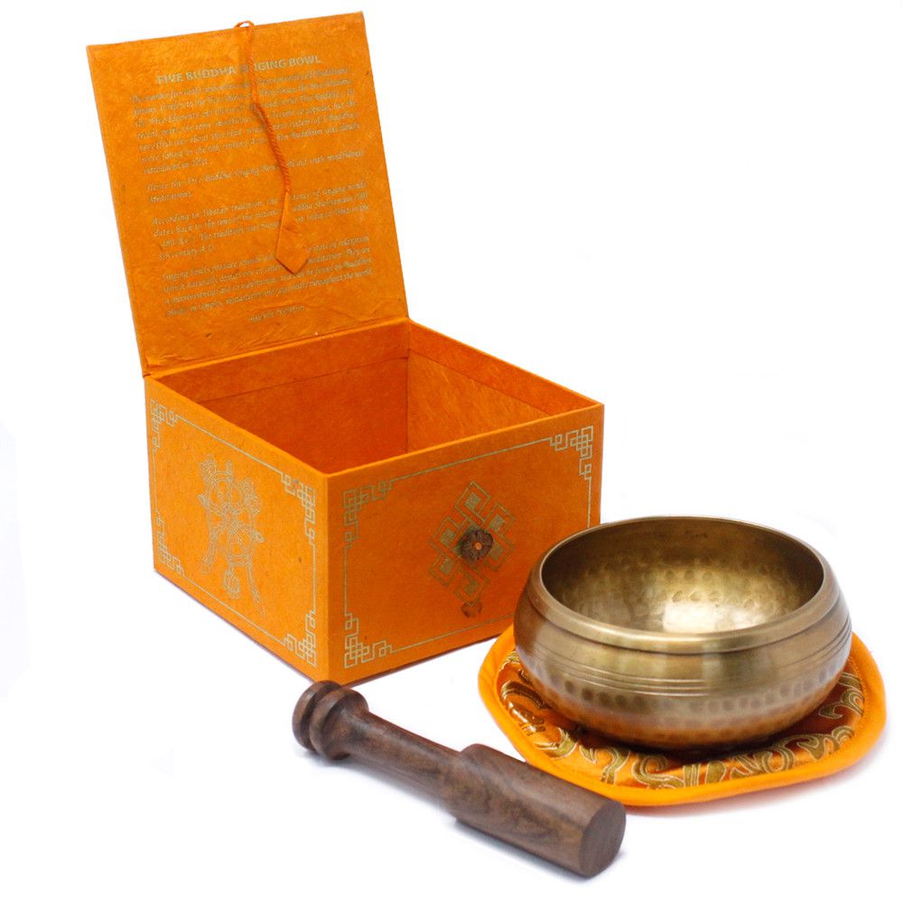 Klangskålsset – Fem Buddha, 10 cm