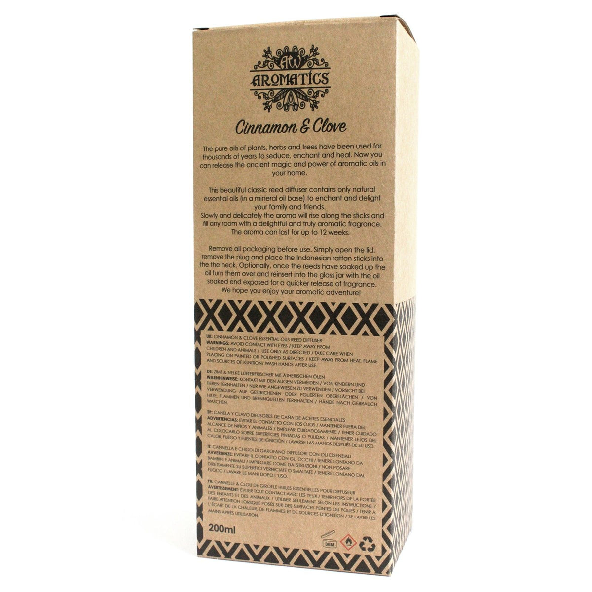Doftpinnar med eteriska oljor – Kanel & kryddnejlika, 200 ml