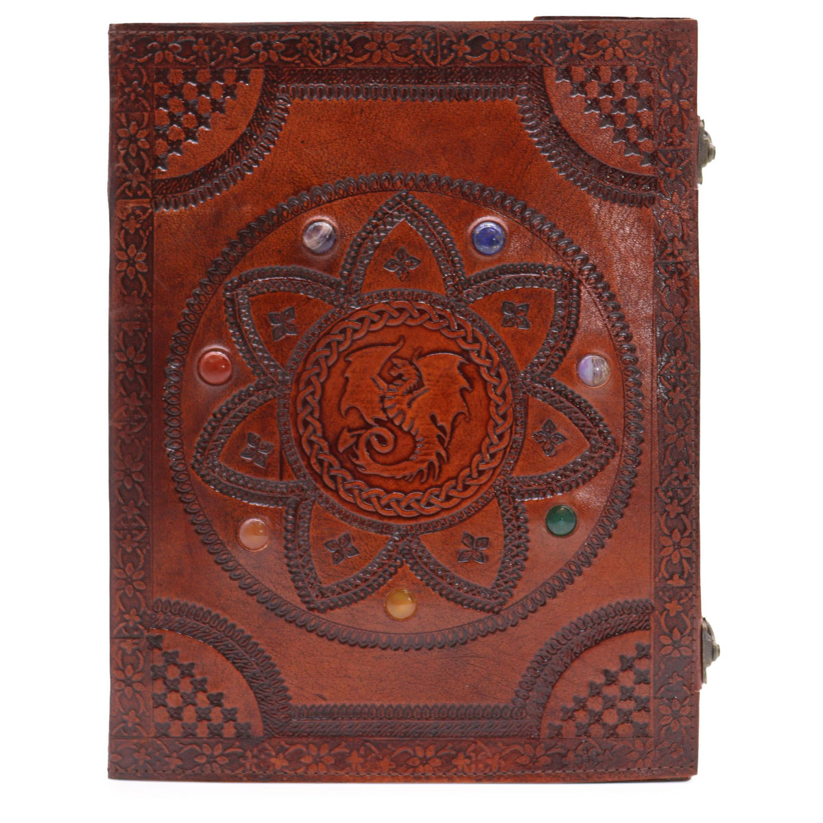 Extra stor läderjournal – Drake och mandala