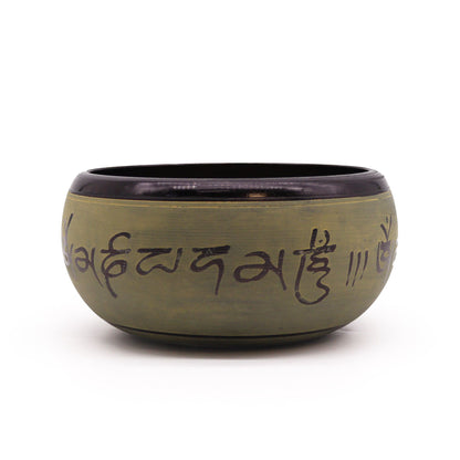 Klangskål i aluminium – Mantra Five Buddha, 16 cm