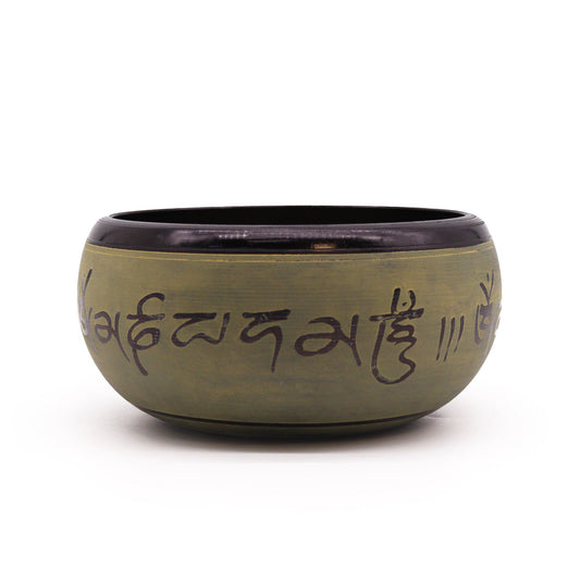 Klangskål i aluminium – Mantra Five Buddha, 16 cm