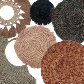 Väggdekorationer i naturmaterial – Kribo, 6-pack