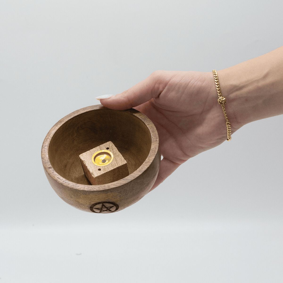 Ritualskål / rökelsekonhållare – ca 11 × 6 cm
