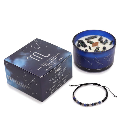 Zodiakljus med kristallarmband – Skorpionen