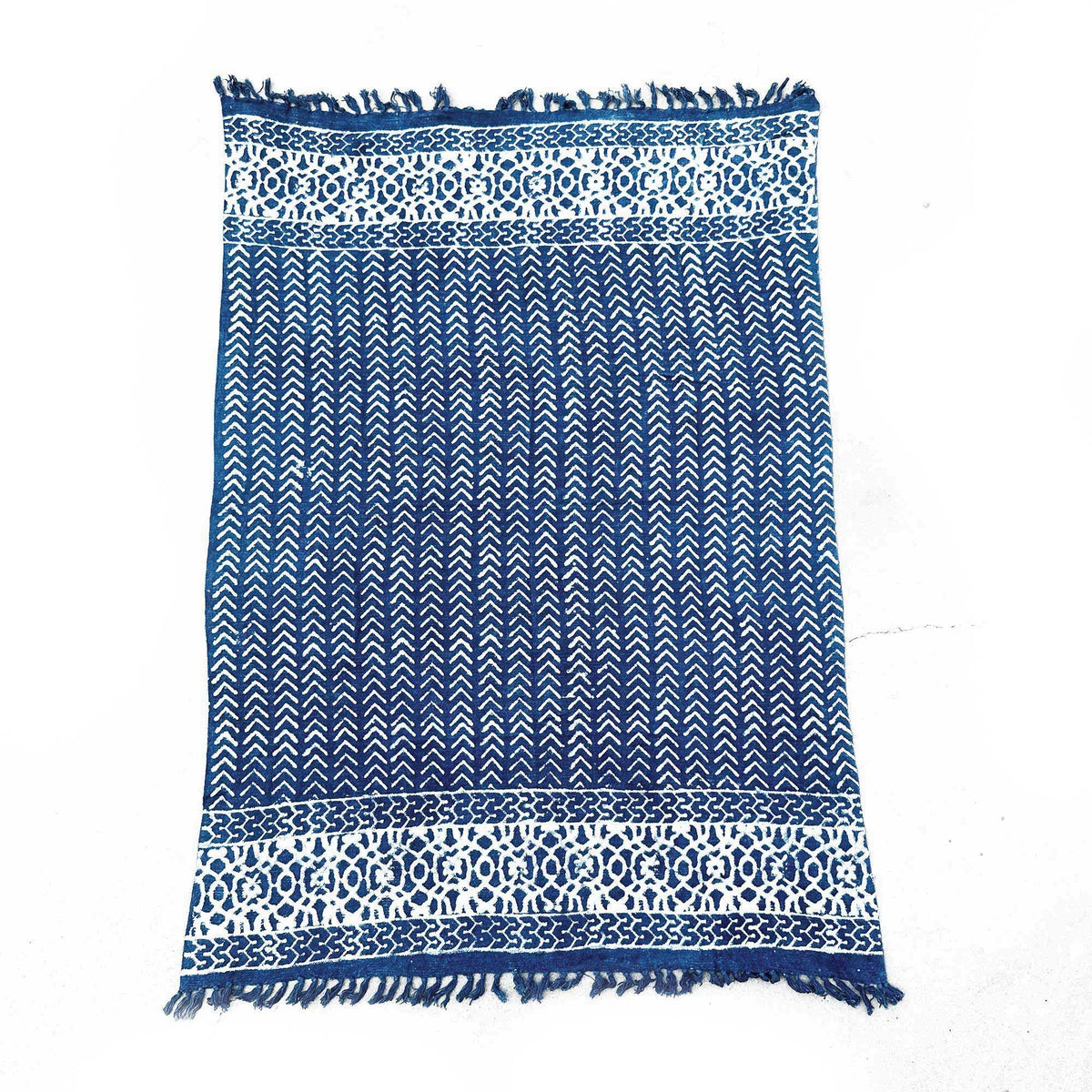 Indigofärgad pläd – Seedha Arrows, 170 × 120 cm
