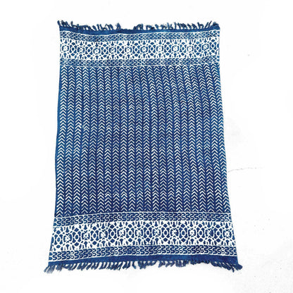 Indigofärgad pläd – Seedha Arrows, 170 × 120 cm