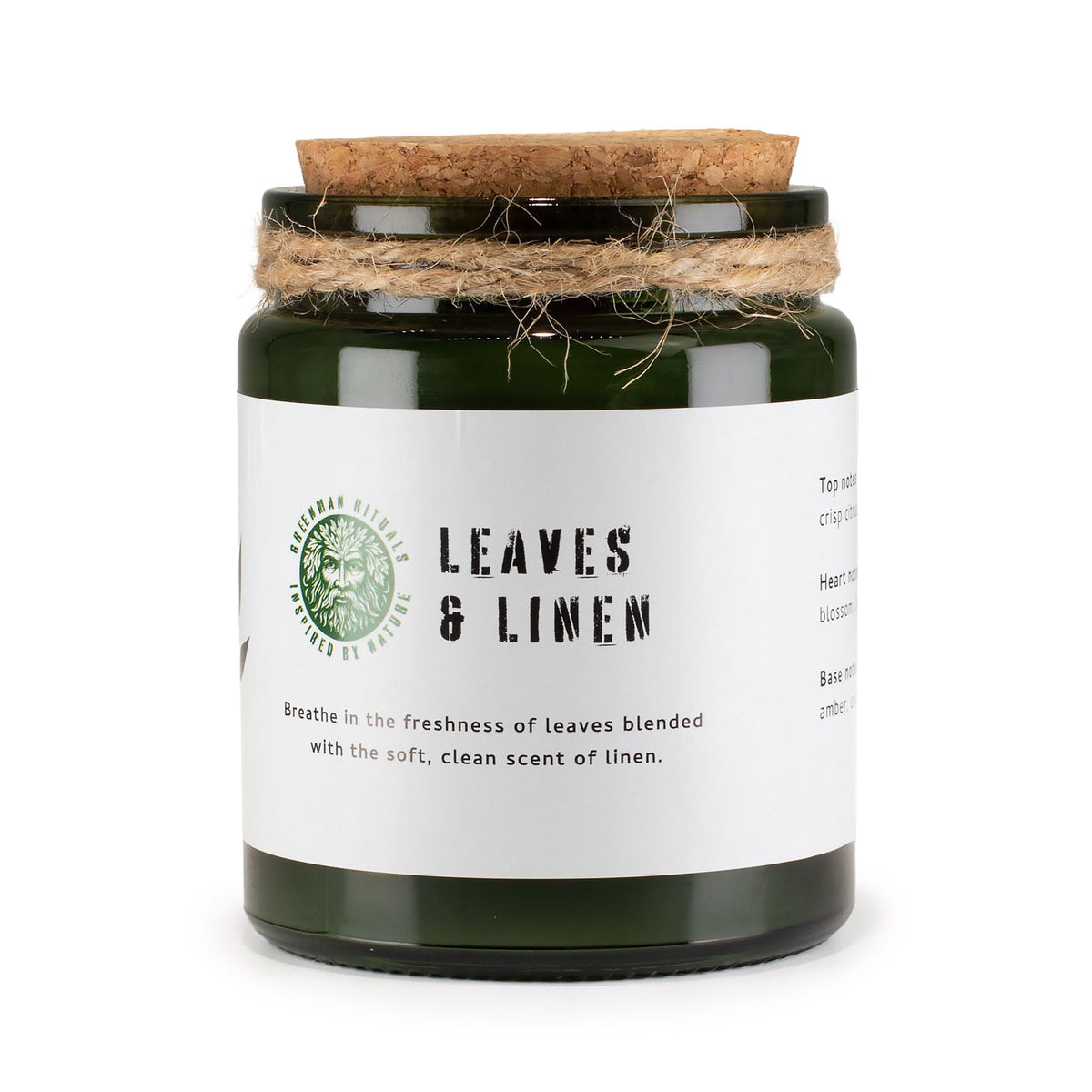 Greenman sojavaxljus med träveke – Leaves & Linen