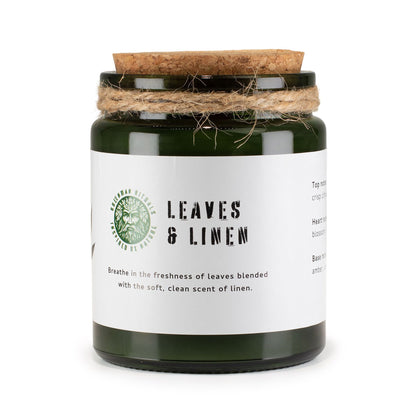 Greenman sojavaxljus med träveke – Leaves & Linen