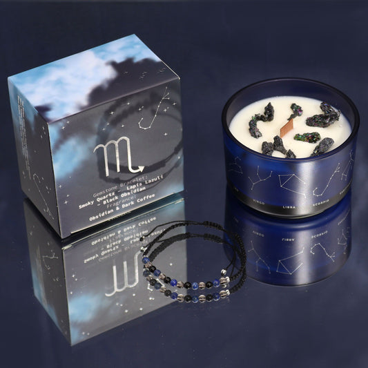 Zodiakljus med kristallarmband – Skorpionen