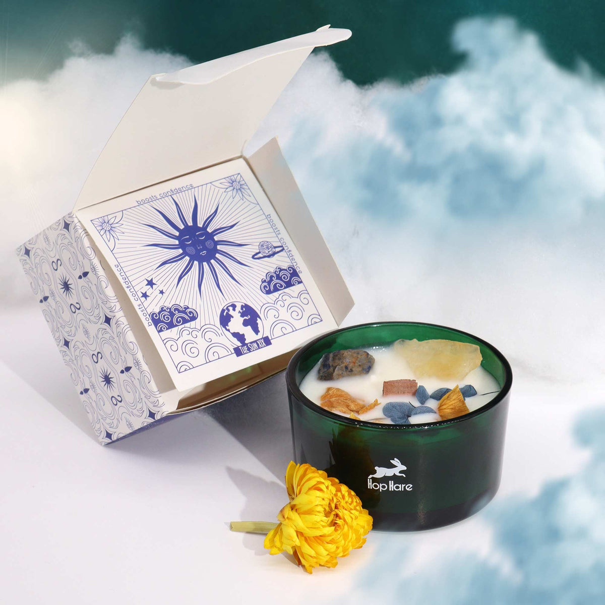 Hop Hare tarotljus – The Sun, citrin & sodalit