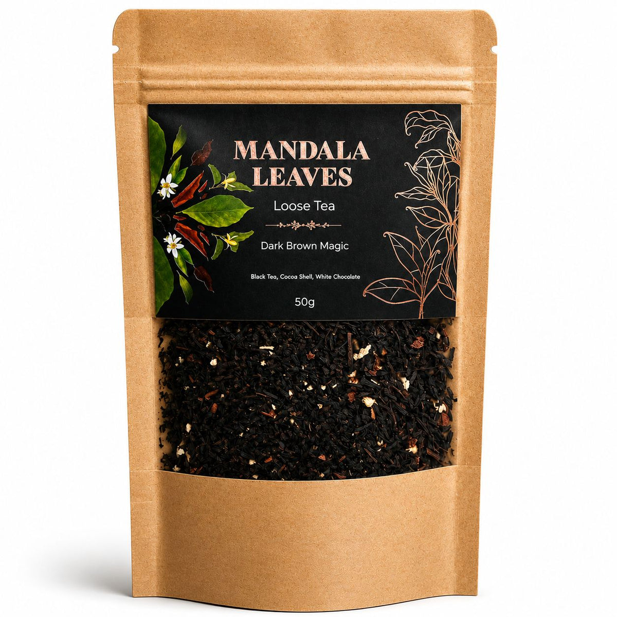 Dark Brown Magic – svart te med kakaotoner – 50 g