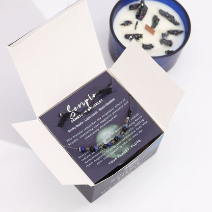 Zodiakljus med kristallarmband – Skorpionen