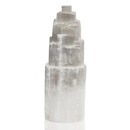 Selenit-lampa – torn, ca 25 cm
