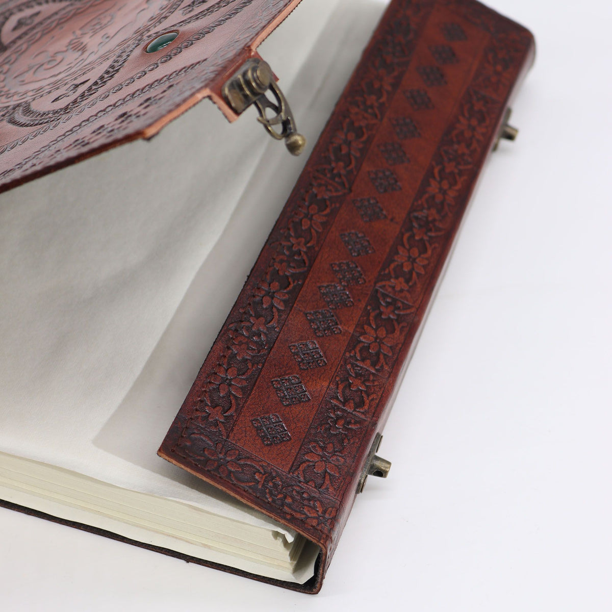 Extra stor läderjournal – Drake och mandala