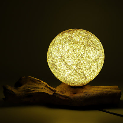 DriftGlow-bordslampa – krämvit med bomullseffekt