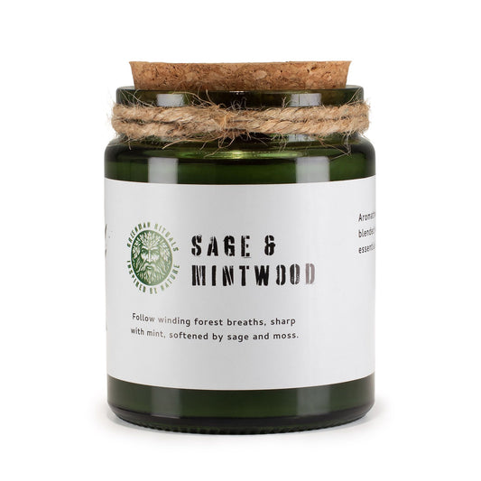 Greenman sojavaxljus med träveke – Sage & Mintwood