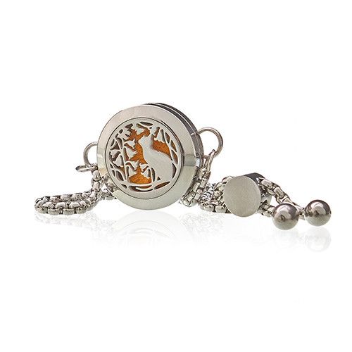 Aromaterapiarmband – Katt & blommor, 20 mm