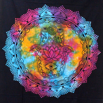 Väggtextil och överkast – svart hamsahand, 230 × 200 cm