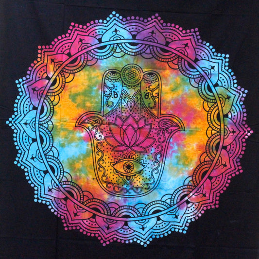 Väggtextil och överkast – svart hamsahand, 230 × 200 cm