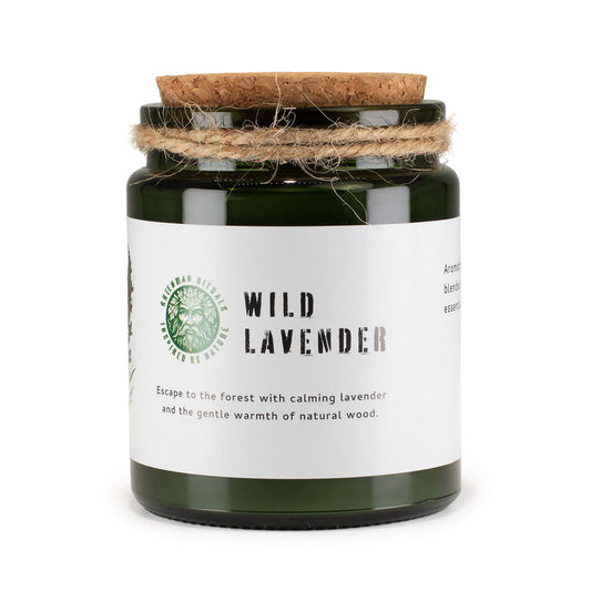 Greenman sojavaxljus med träveke – Wild Lavender
