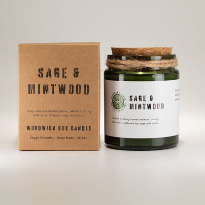 Greenman sojavaxljus med träveke – Sage & Mintwood