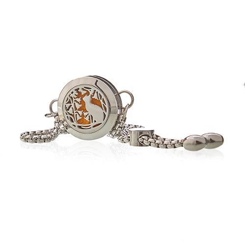 Aromaterapiarmband – Katt & blommor, 20 mm