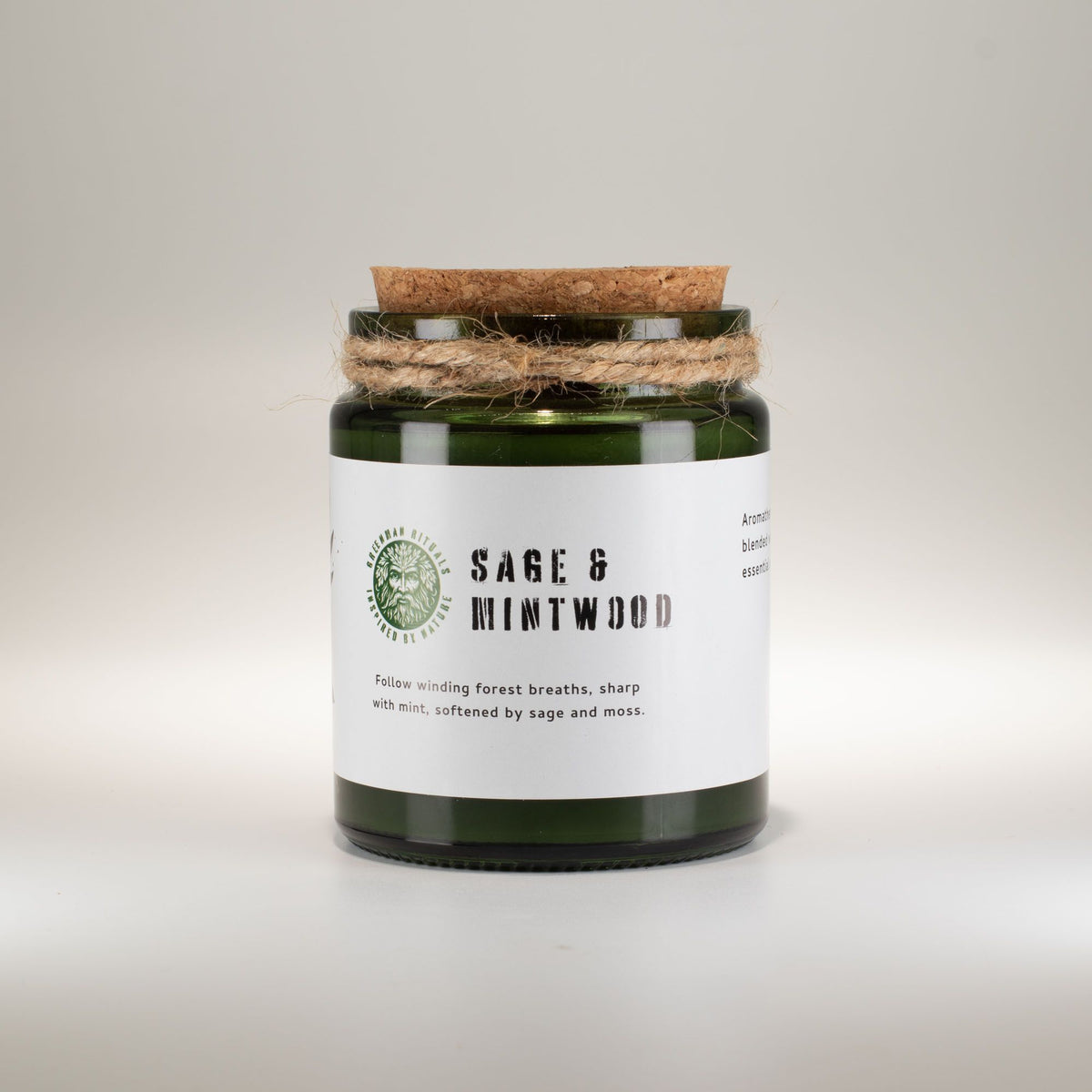 Greenman sojavaxljus med träveke – Sage & Mintwood
