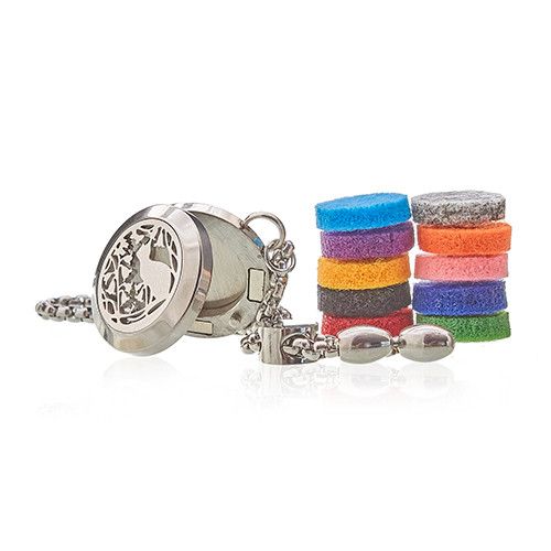 Aromaterapiarmband – Katt & blommor, 20 mm