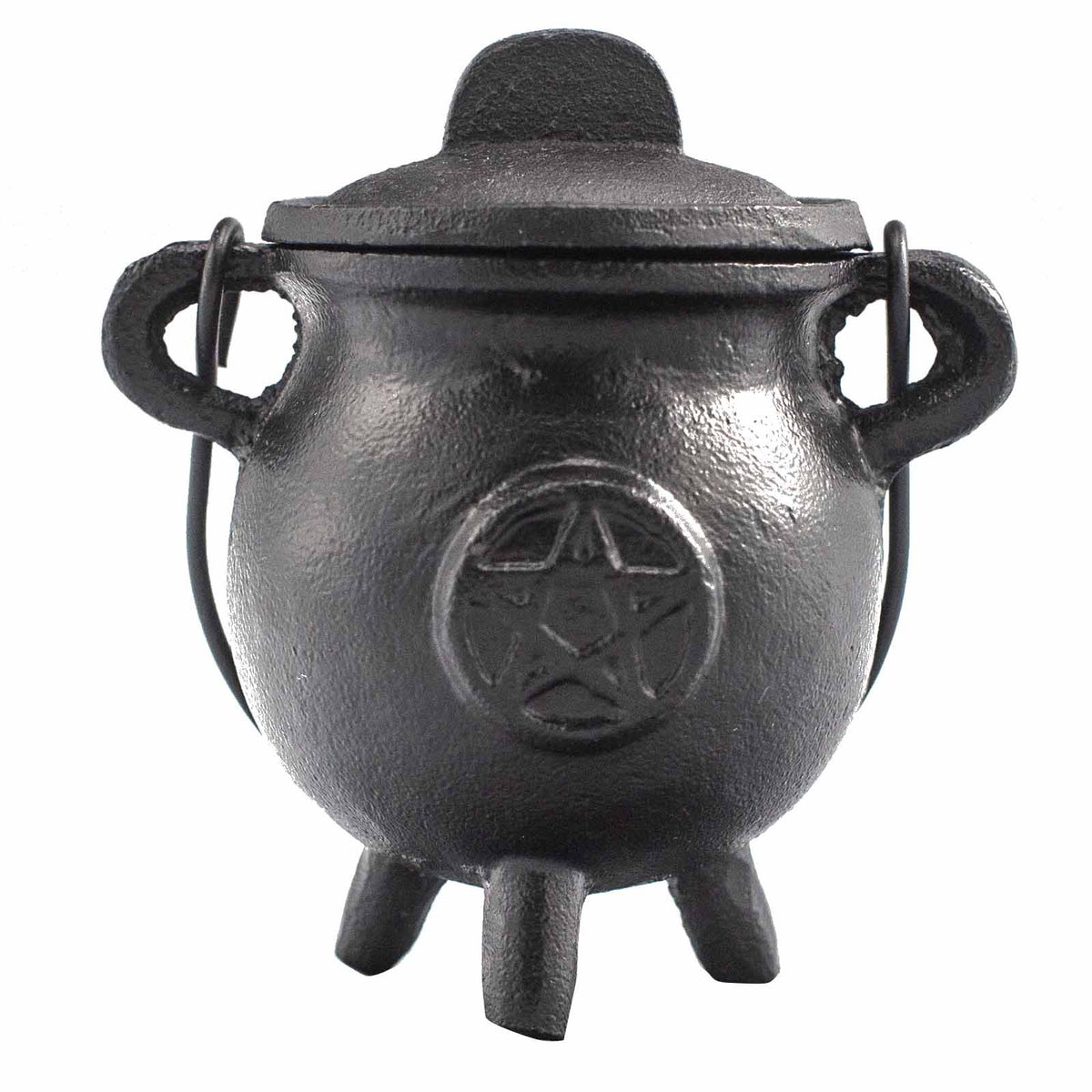 Ritualkittel i gjutjärn – pentagram, ca 6,5 × 13 cm