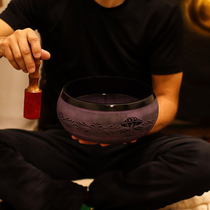 Extra kraftig klangskål i mässing – Mushroom Purple Haze, 23 cm / 1,3 kg
