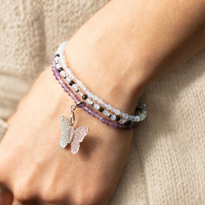 Kristallarmband-set Full Moon – 3 elastiska armband