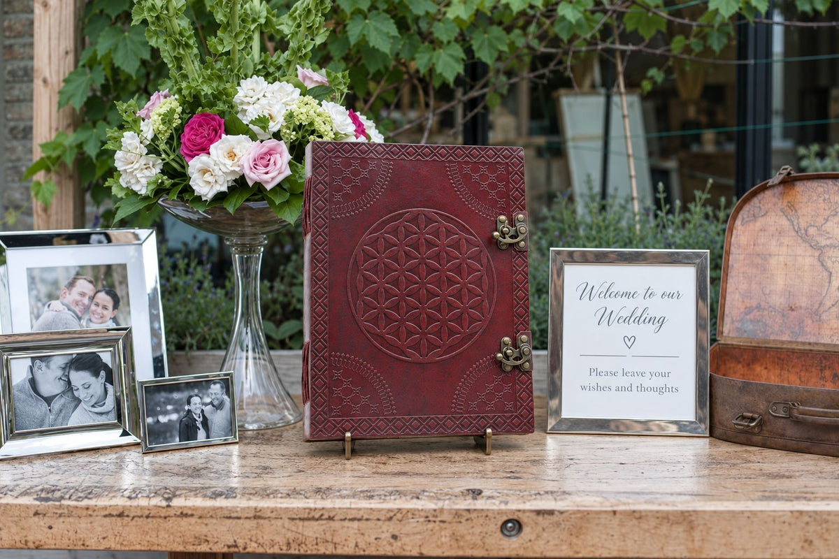 Stor läderjournal – Flower of Life