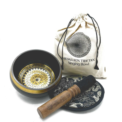 Handhamrat klangskålsset – Runda medaljonger, 14 cm