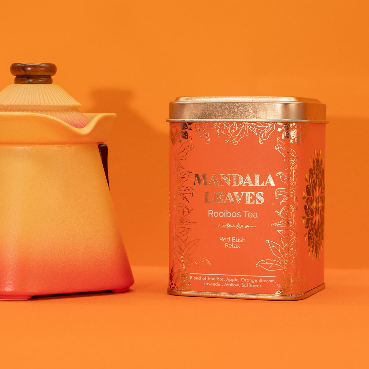 Red Bush Relax – rooibos och lavendel i burk – 50 g