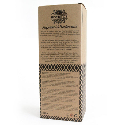 Doftpinnar med eteriska oljor – Pepparmynta & frankincense, 200 ml