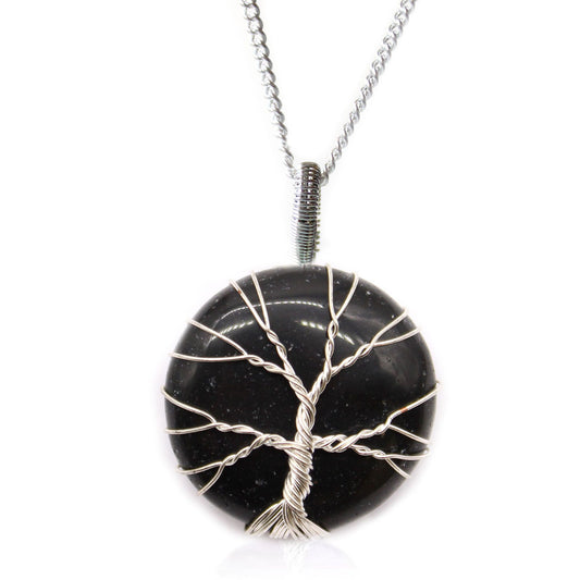 Halsband med Livets träd – svart onyx